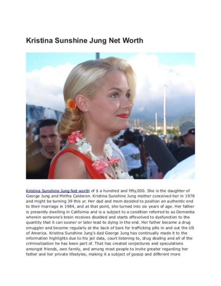 Kristina Sunshine Jung Net Worth
